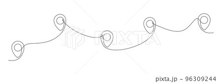 Location pointers continuous one line drawing Location pointers continuous one line drawing 96309244