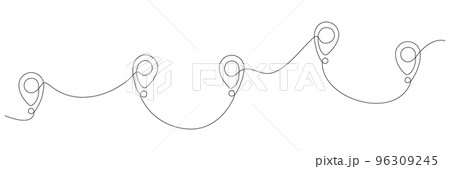 Location pointers continuous one line drawing Location pointers continuous one line drawing 96309245