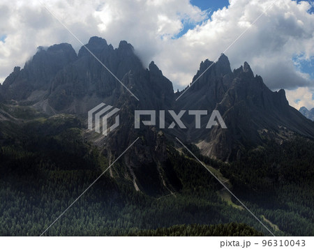 dolomites mountains badia valley view panorama 96310043