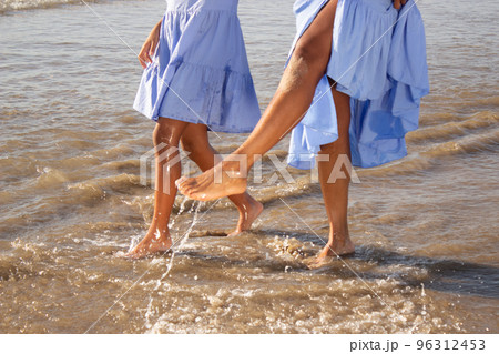Close-up of woman and child bare feet Close-up of woman and child bare feet 96312453