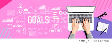 Goals with person using a laptop Goals with person using a laptop 96312700