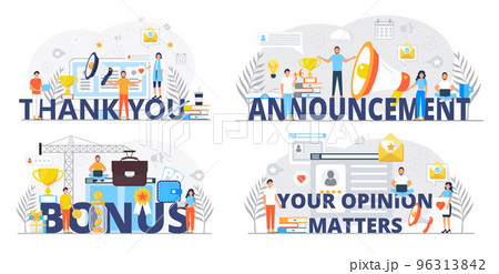 Thank you concept vector. Tiny people thank you for help. Bonus concept. Announcement illustration. Clients evaluate the service, give rate. Thank you concept vector. Tiny people thank you for help. Bonus concept. Announcement illustration. Clients evaluate the service, give rate. 96313842