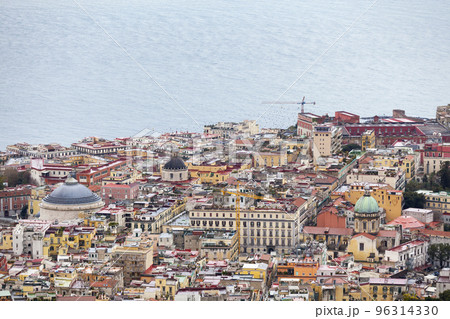 Aerial view of the Pizzofalcone hill in Naples 96314330
