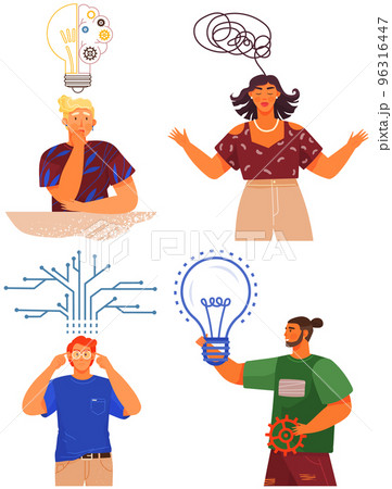 Mindset types set structural, analytical, logical and creative artistic personality predisposition Mindset types set structural, analytical, logical and creative artistic personality predisposition 96316447