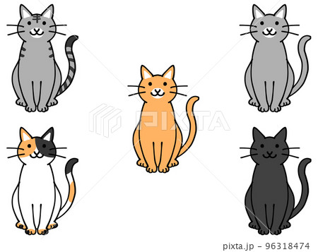 色んな猫たちのイラスト素材セット 96318474