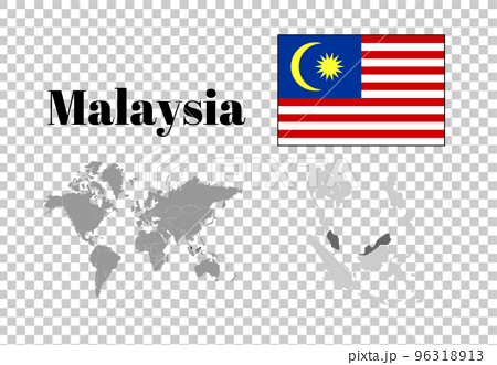 マレーシア　国旗/地図/領土 96318913