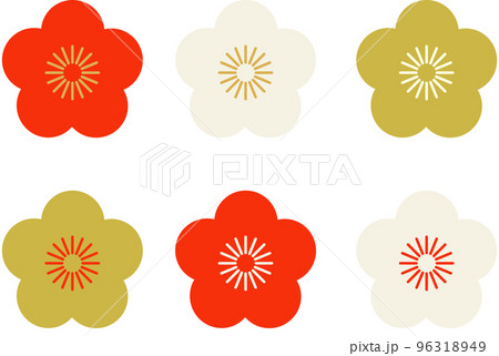 紅白梅花圖 紅白梅花線-插圖素材[60831058] - PIXTA圖庫