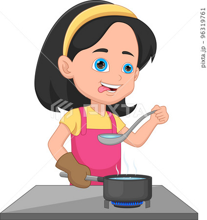 cute girl cooking in the kitchen 96319761