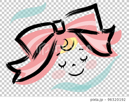 cute ribbon girl - Stock Illustration [96320192] - PIXTA