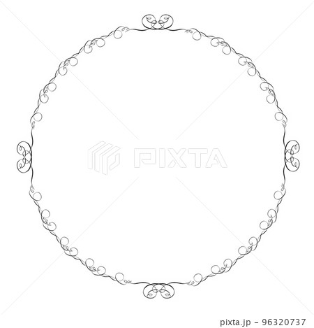 イラスト素材: レトロ、アンティーク、ビンテージのフレーム。ゴージャスな飾り罫オーナメント 96320737