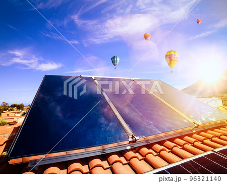 Renewable energy system with solar panel for hot water 96321140