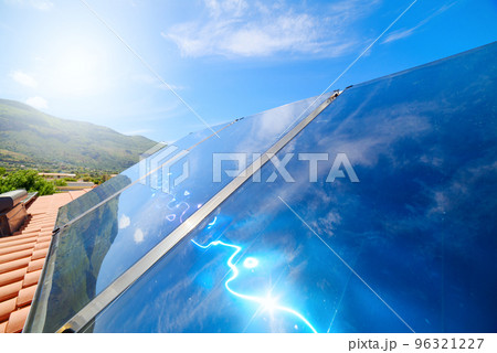 Renewable energy system with solar panel for hot water Renewable energy system with solar panel for hot water 96321227