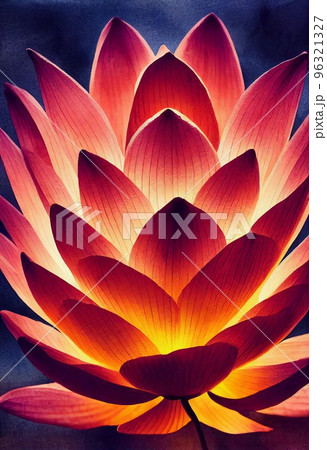 Hand drawn abstract lighting plant pattern. Collage contemporary print with red exotic plant leaves pattern, autumn mood, beautiful tropical petals. Artistic vertical template for design. 96321327