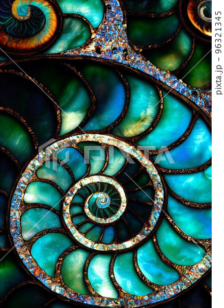 Hand drawn abstract creative blue pearl pattern. Collage contemporary print with shining pearl pattern, precious jewelry, glamour wallpaper, decorative ornament. Artistic vertical template for design. 96321345