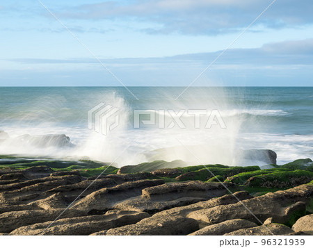 LaoMei green rock troughs /The green Reef in cloudy in New Taipei City,Taiwan. LaoMei green rock troughs /The green Reef in cloudy in New Taipei City,Taiwan. 96321939