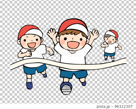 一個孩子在比賽中進球的插圖 96322307