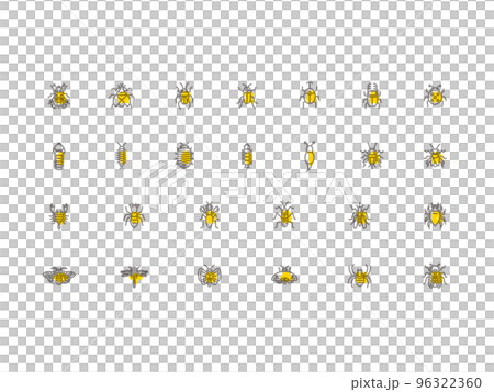 Mini insect illustration icon set outline 96322360