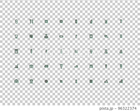 Mini medical illustration icon set color shadow 96322374