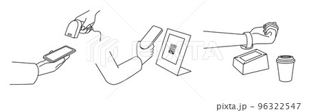 タッチでスマート決済する/QRコード決済/スマホ/スマートウォッチ/支払い方法 96322547