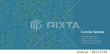 幾何学 抽象 青 黄色 六角 背景 96322548