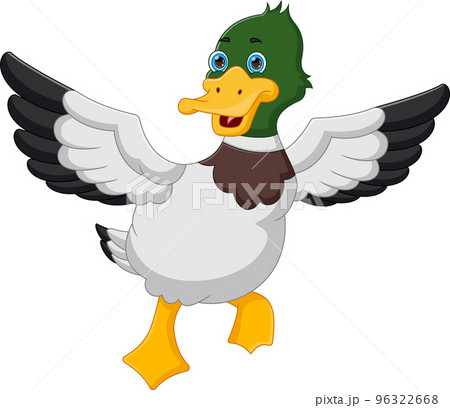 cute duck cartoon on white background 96322668