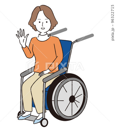 車イスに乗った足に障害のある女性 理解と配慮の社会 車イスに乗った足に障害のある女性 理解と配慮の社会 96322715