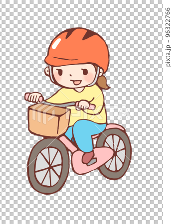Illustration of a girl riding a bicycle 96322766
