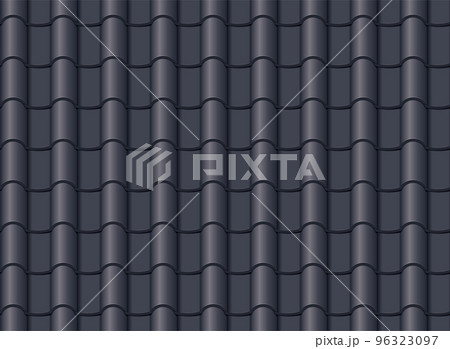 俯瞰で見た日本家屋の瓦屋根のシームレスなパターン 96323097