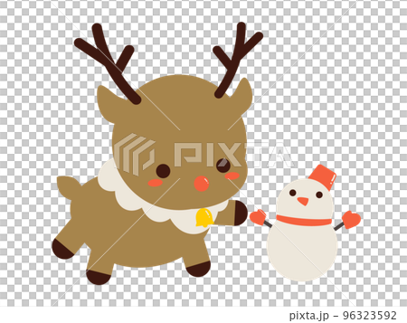 cute reindeer and snowman cute reindeer and snowman 96323592