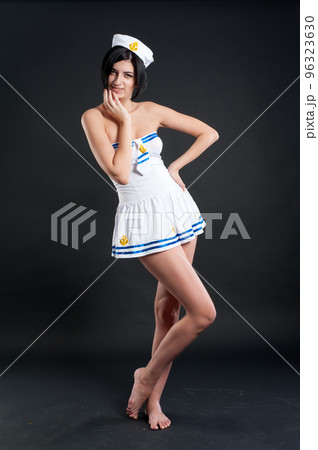 Young beautiful smiling sailor woman 96323630