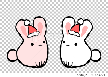 Mochifuwa rabbit set wearing Santa's hat 96323721