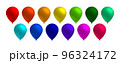 realistic balloon 3d, colorful flying helium balloons bright glossy isolated vector illustration for holiday party celebration decoration. 96324172