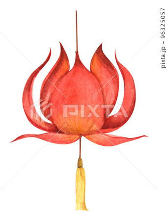 Traditional Chinese lantern. Watercolor illustration. Traditional Chinese lantern. Watercolor illustration. 96325057