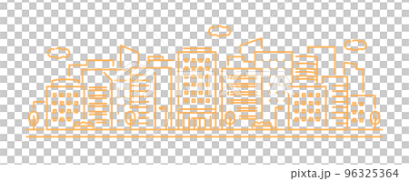 シンプルなビルの街並みのベクターイラスト素材 シンプルなビルの街並みのベクターイラスト素材 96325364