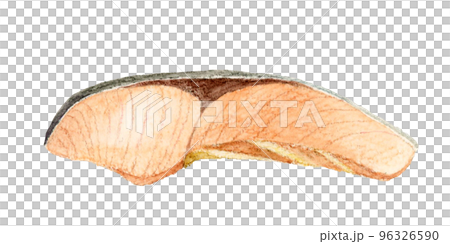 Grilled fish (salmon) Japanese hand-painted watercolor illustration material Grilled fish (salmon) Japanese hand-painted watercolor illustration material 96326590
