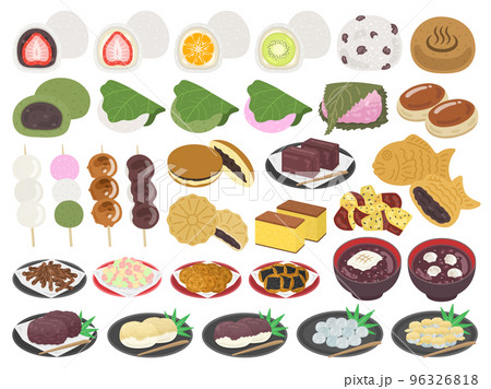 いろいろな和菓子のイラストセット 96326818