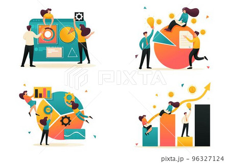 Flat 2D Data Analysis, Chart With Data, Data collections. Concept For Web Design 96327124