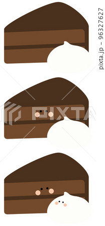 ザッハトルテ　ホイップクリーム添え　顔ありと顔なし 96327627