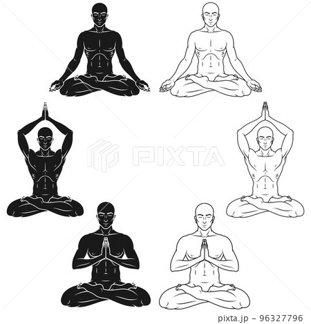 Vector design of man doing yoga 96327796