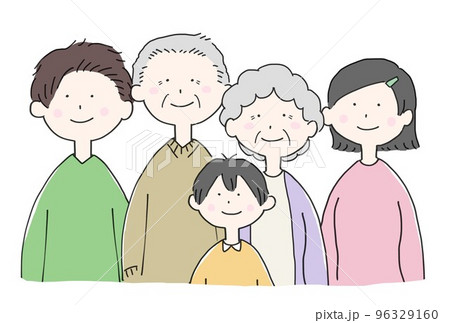 五人家族のイラスト 五人家族のイラスト 96329160