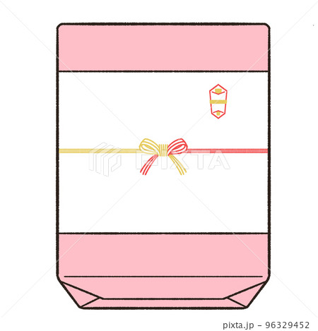 赤金蝶結びの外のしの包装をしたギフト 96329452