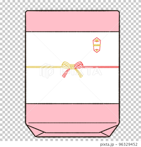 赤金蝶結びの外のしの包装をしたギフト 96329452