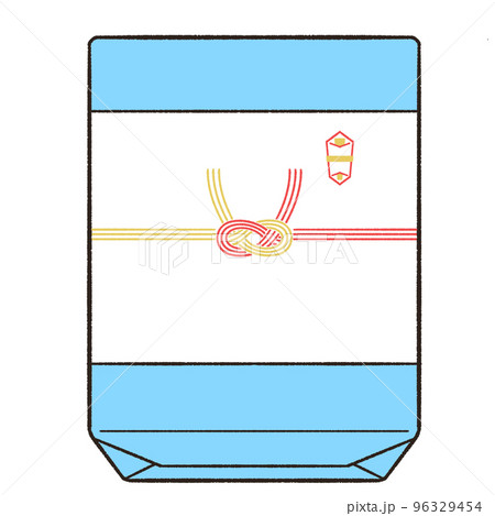 赤金あわじ結びの外のしの包装をしたギフト 96329454