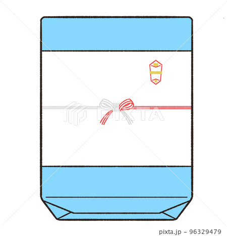 赤銀（紅白）蝶結びの外のしの包装をしたギフト 96329479