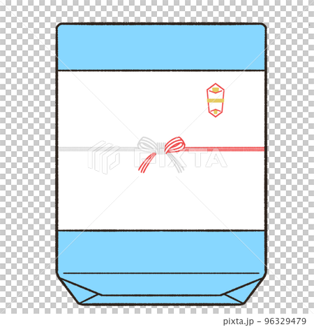 赤銀（紅白）蝶結びの外のしの包装をしたギフト 96329479