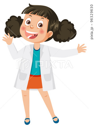 Scientist girl cartoon character 96329630