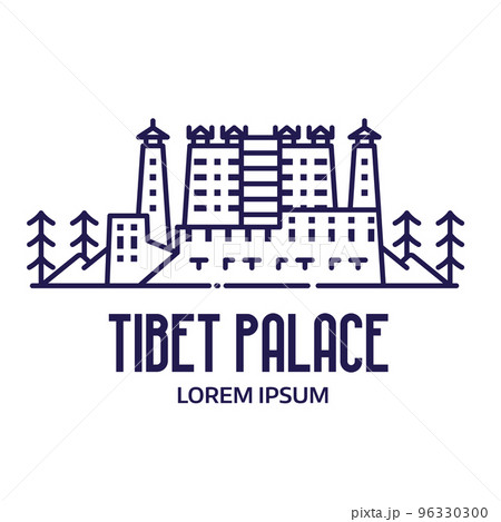 Dalai Lama Tibet Palace Icon in Line Art 96330300