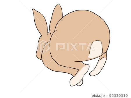 Rabbit running back view brown - Stock Illustration [96330310] - PIXTA