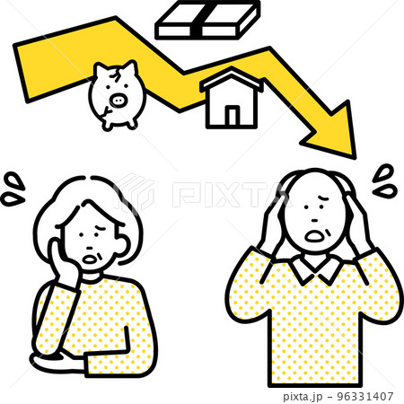 老後破産をイメージしたイラスト 96331407