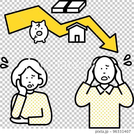 老後破産をイメージしたイラスト 96331407